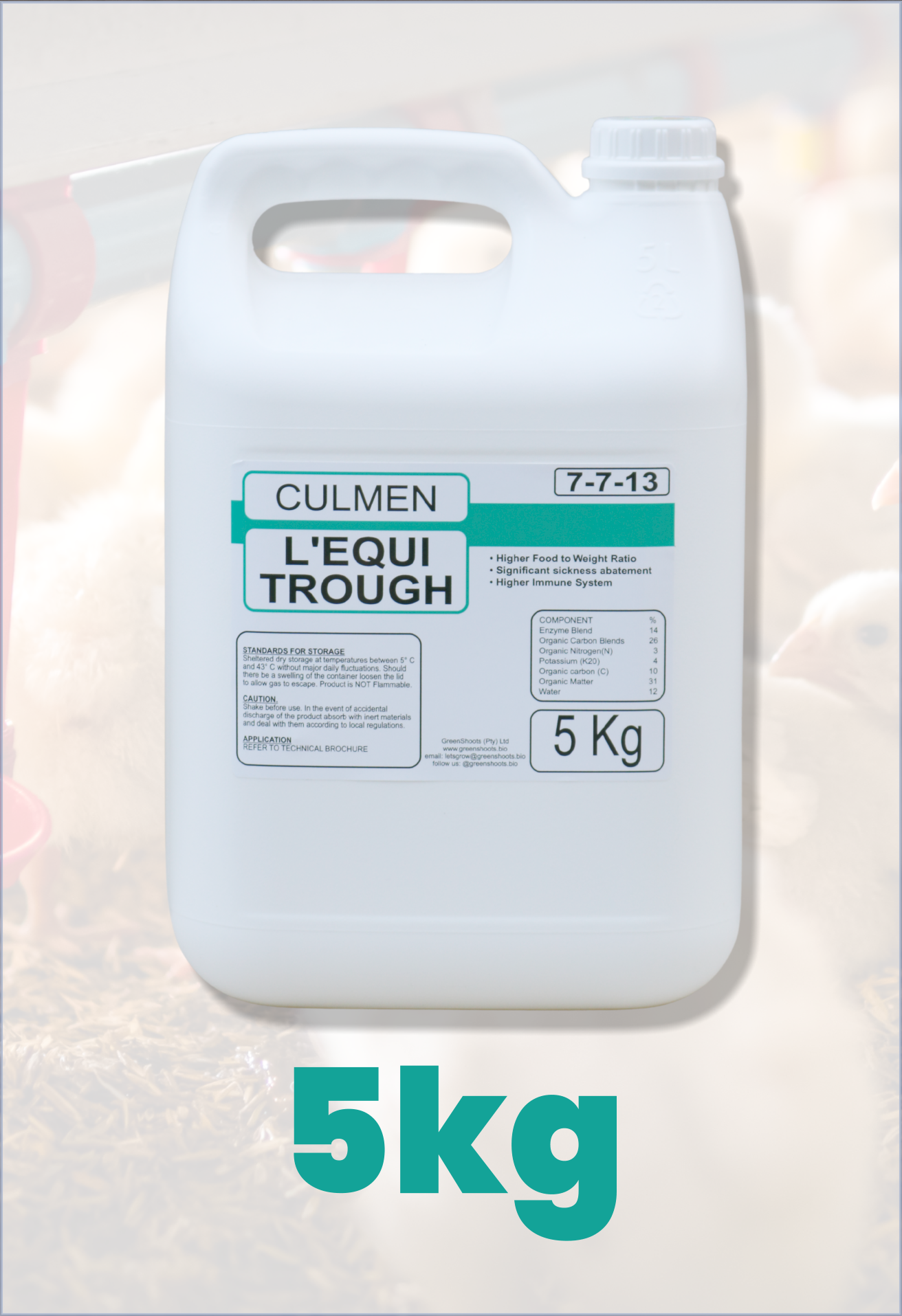 5kg container of Culmen L'Equi Trough on a white background