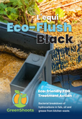 Eco-Flush Black FOG treatment product with GreenShoots branding