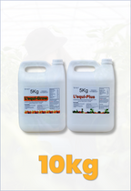 Two 5kg containers of L'equi-Grow and L'equi-Plus on a white background with '10kg' text.