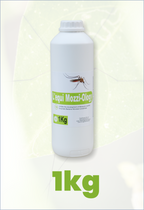 White bottle labeled 'L'equi Mozzi-Ology' with a mosquito illustration on a white background